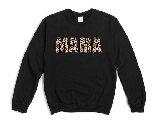 Leopard Mama, MAMA, Mama crewneck, Christmas Gifts, Mama leopard sweater