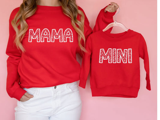Matching mommy and me valentine day shirts, Mama Valentine Sweatshirt Gift, Matching Mommy and me Outfit, Valentines Day Shirts Mom Baby