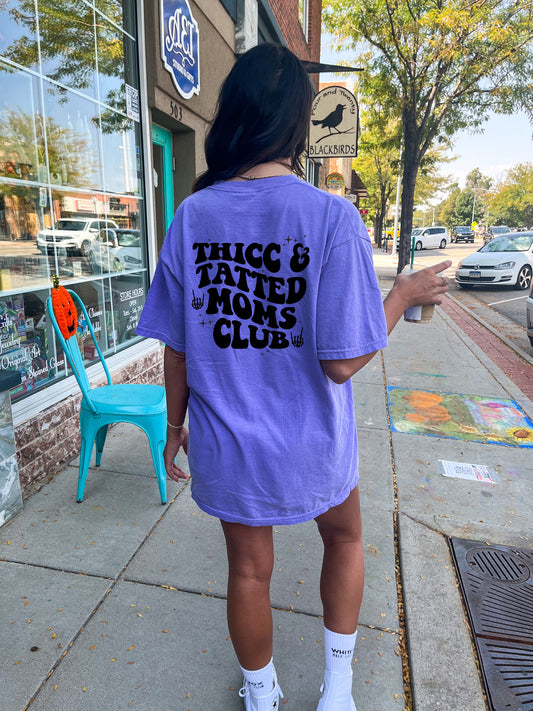 Thicc and tatted moms,  tattoos, thick mama,  thick moms club, tattoo graphic tee, Oversized tee