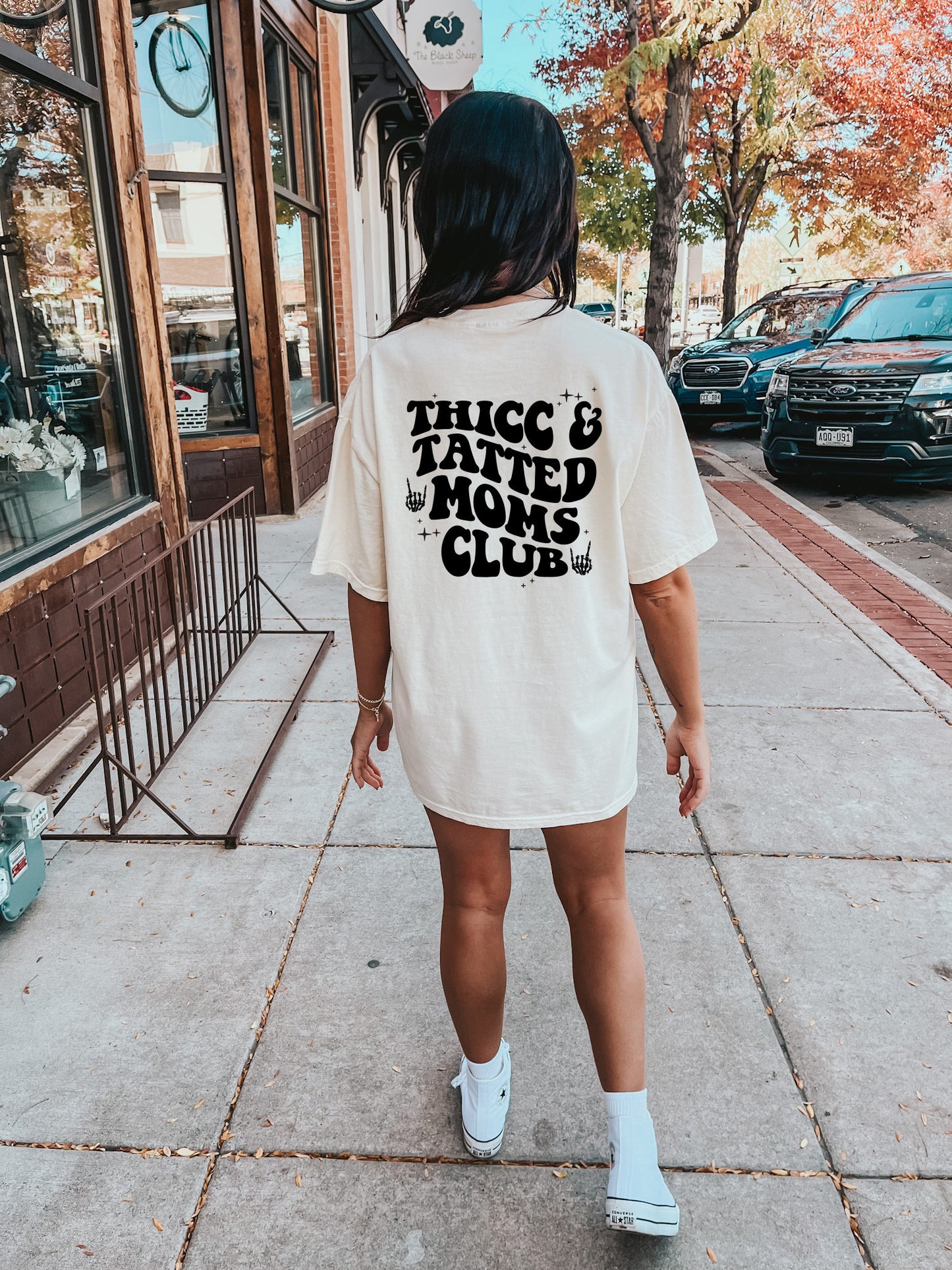 Thicc and tatted moms,  tattoos, thick mama,  thick moms club, tattoo graphic tee, Oversized tee